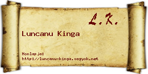 Luncanu Kinga névjegykártya
