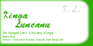 kinga luncanu business card